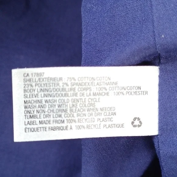 Gap "Powerful Blue" Leopold Print Round Neck Zippered Jacket- Sz. 18 - Picture 5 of 11